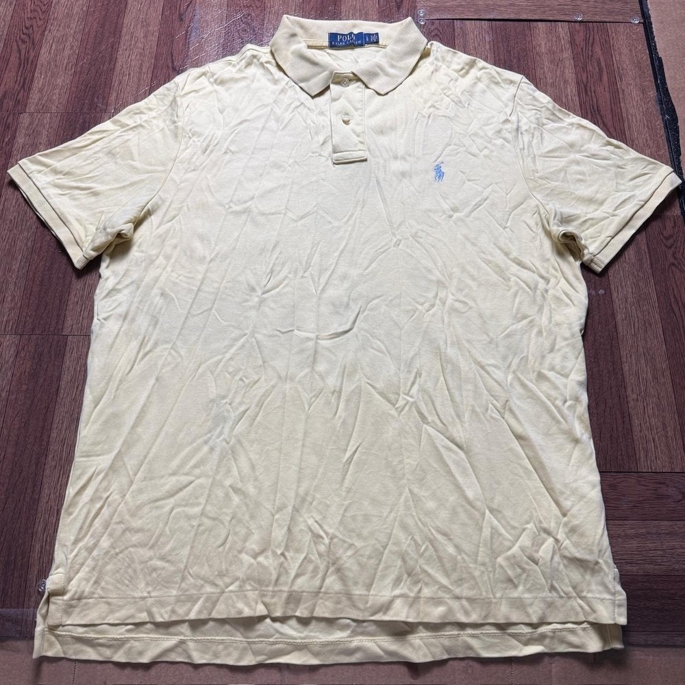 Polo Ralph Lauren Yellow Golf Button Polo Shirt Large
